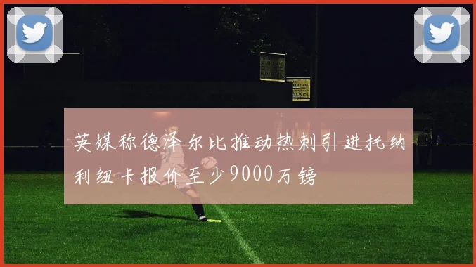 英媒称德泽尔比推动热刺引进托纳利纽卡报价至少9000万镑